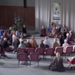 Peaceful group meditation during the Cascadia Insight Dialogue Retreat focused on mindfulness and relational meditation.